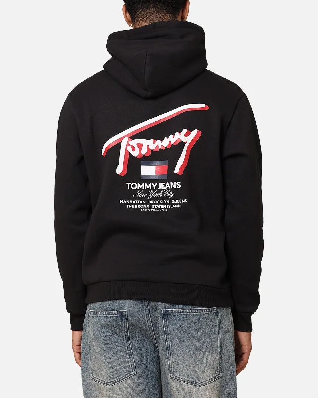 Tommy Jeans Reg 3D Street TJ Hoodie Black Hoodie with Illustration Artistic Creative