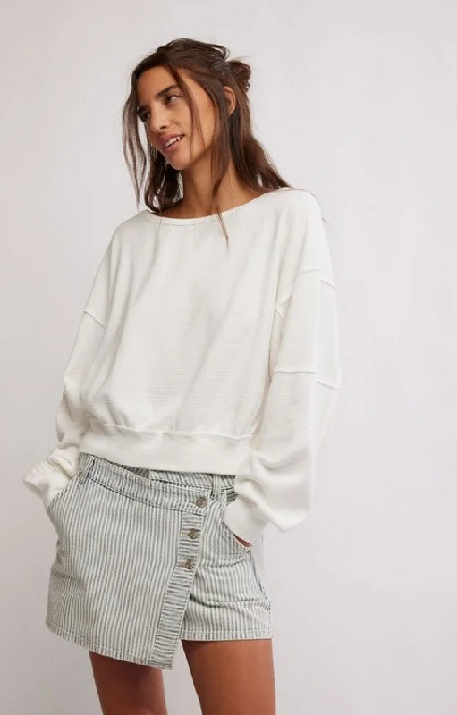 Ife Pullover | Ivory One Shoulder Top