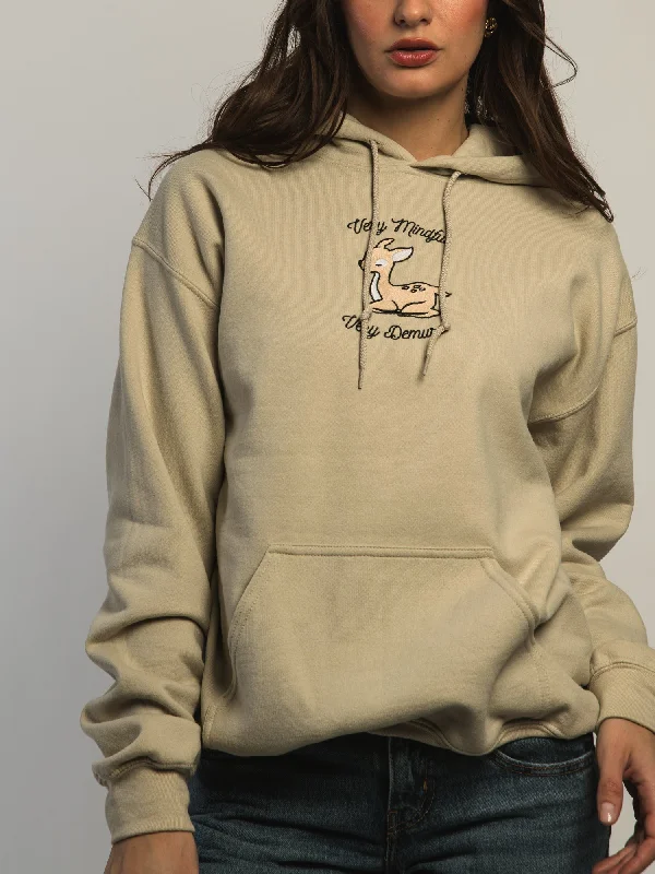 VERBAGE VERY DEMURE PULLOVER HOODIE - NATUREL Boxy Neck Sweater