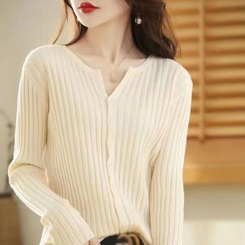 Women's Cardigan Solid Colour Sweater Autumn Winter Slim Casual Cardigan Sweater Long Sweater Short Sweater Cropped Sweater