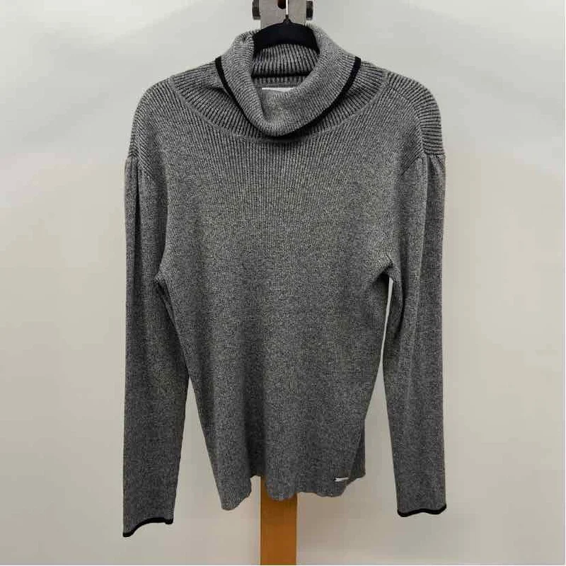 Calvin Klein Women's Size L Gray Heathered Sweater Elegant Classic Vintage