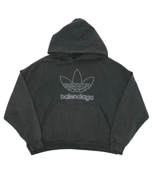 Adidas Trefoil Logo Hoodie Hoodie with Button Classic Timeless