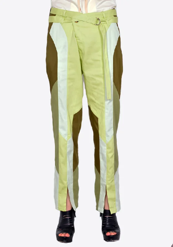 KIKO KOSTADINOV KKWSS22T02 DAINTREE PANELLED TROUSER TEA GREEN/MULTI Trousers versatile functional