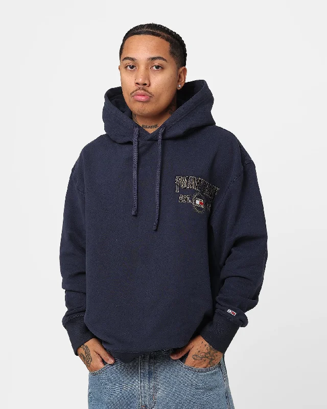 Tommy Jeans Relaxed Luxe Hoodie Twilight Navy Hoodie with Strings Custom Fit Adjustable