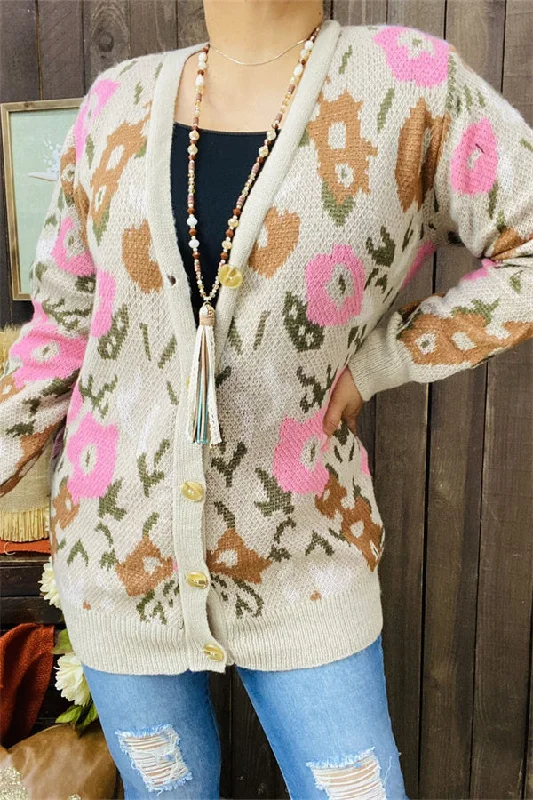MY15297 Floral printed long sleeve/tighten cuff with buttons women sweater/cardigan Embroidered Appliqued Beaded MY15297 Floral printed long sleeve/tighten cuff with buttons women sweater/cardigan Embroidered Appliqued Beaded