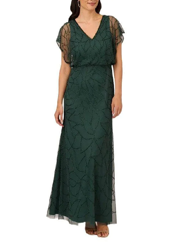 Adrianna Papell AP1E210622 P - V-Neck Blouson Bodice Evening Dress Tunics Plaid country Adrianna Papell AP1E210622 P - V-Neck Blouson Bodice Evening Dress Tunics Plaid country