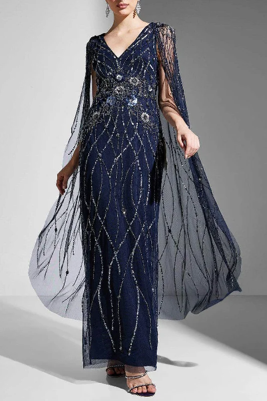 Adrianna Papell AP1E210623 - Sheer Long Cape Evening Dress Tunics Mesh breathable