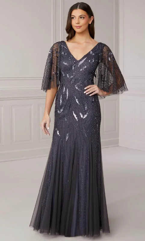 Adrianna Papell Platinum 40417 - Beaded V-Neck Evening Dress Tunics Stylish modern