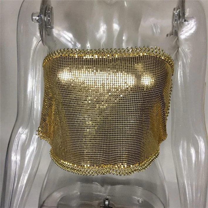 Summer Sexy Dress Shine Bling Metal Chain Halter Split Two Pieces Women Party Dresses Club Sexy 3 Colors Women Sets Tunics Handmade artisanal Summer Sexy Dress Shine Bling Metal Chain Halter Split Two Pieces Women Party Dresses Club Sexy 3 Colors Women Sets Tunics Handmade artisanal