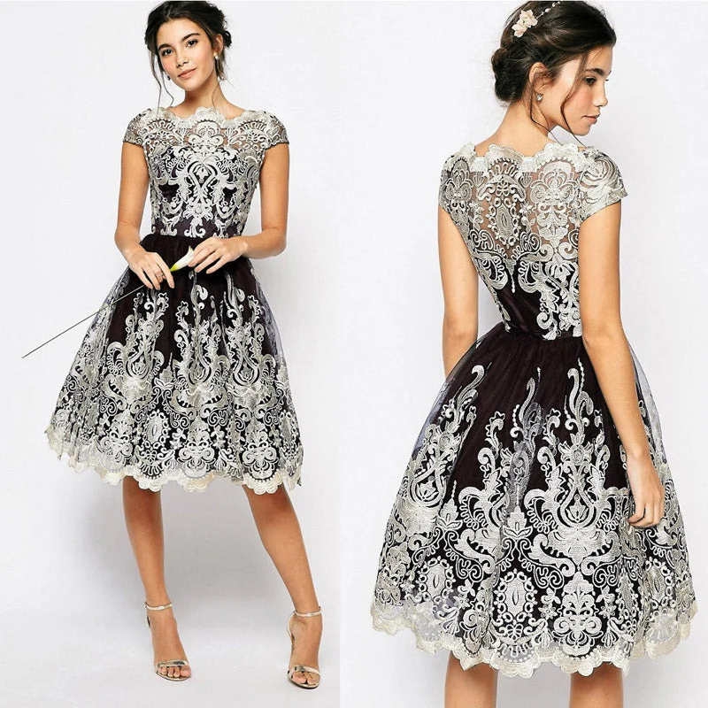 Vintage Summer Dress Women Sexy Hollow Out Lace Dress Elegant Casual Short Sleeve Ball Gown Party Dresses vestidos Tunics Brand named Vintage Summer Dress Women Sexy Hollow Out Lace Dress Elegant Casual Short Sleeve Ball Gown Party Dresses vestidos Tunics Brand named