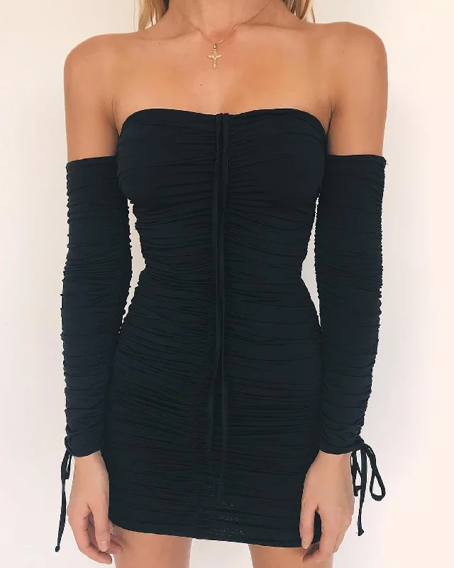Women Autumn Winter Bandage Dress Women 2022 Sexy Off Shoulder Long Sleeve Slim Elastic Bodycon Party Dresses Vestidos Tunics Gym athletic Women Autumn Winter Bandage Dress Women 2022 Sexy Off Shoulder Long Sleeve Slim Elastic Bodycon Party Dresses Vestidos Tunics Gym athletic