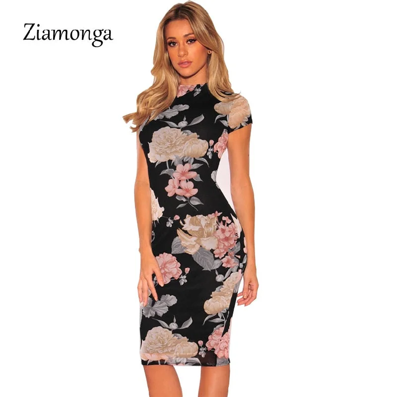 Plus Size Bandage Dress 2022 Sexy Party Dress Black Floral Print Knee Length Pencil Midi Dress Sexy Bodycon Women Dress Tunics Mesh breathable Plus Size Bandage Dress 2022 Sexy Party Dress Black Floral Print Knee Length Pencil Midi Dress Sexy Bodycon Women Dress Tunics Mesh breathable