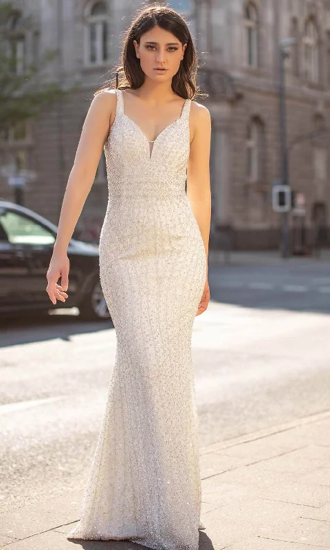 Chic and Holland HF1638 - Plunging Sweetheart Evening Dress Tunics Corduroy durable