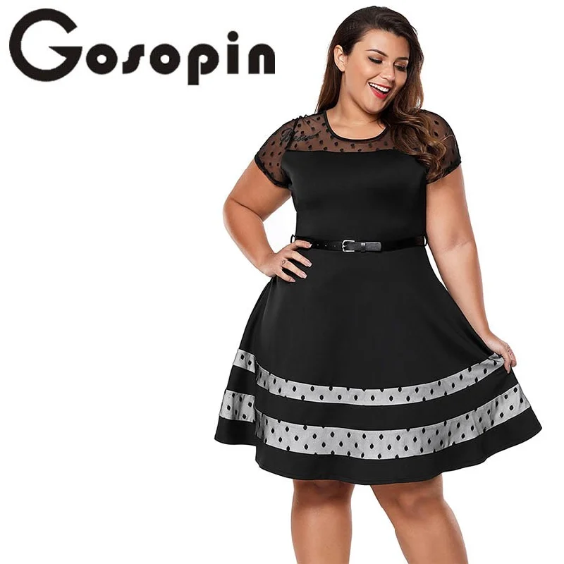 Plus Size Vintage Dress Office Ladies 2022 New Fashion Summer Dress With Belt European Patchwork Party Dresses LC61970 Tunics Satin smooth Plus Size Vintage Dress Office Ladies 2022 New Fashion Summer Dress With Belt European Patchwork Party Dresses LC61970 Tunics Satin smooth