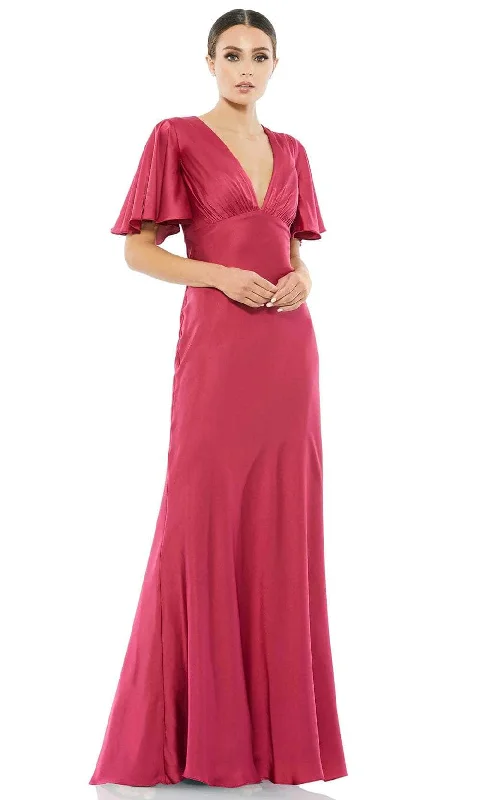 Ieena Duggal 554021 - Flounce Sleeve Evening Dress Pleated Skirt Elegant