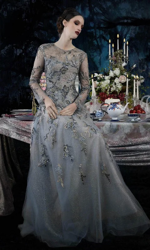 Janique 81122 - Long Sleeve Jewel Neck Evening Dress Tunics Polka dots