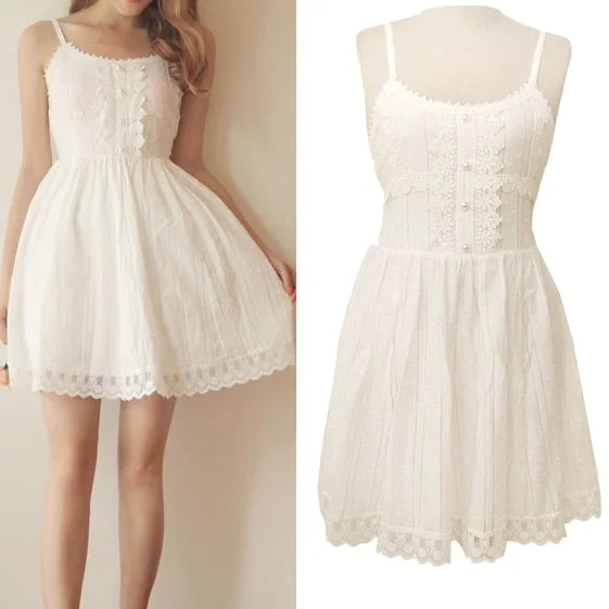 Japanese Mori Girl Sweet Princess White Lace Up Dress Cute Lolita Kawaii Cotton Lace Party Dress Vestidos Women Summer Tunique Satin Halter Glamorous Japanese Mori Girl Sweet Princess White Lace Up Dress Cute Lolita Kawaii Cotton Lace Party Dress Vestidos Women Summer Tunique Satin Halter Glamorous