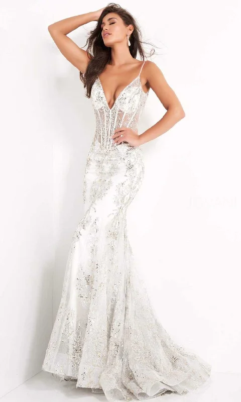 Jovani - Sequin Corset Evening Dress 3675SC Tunics Office stylish