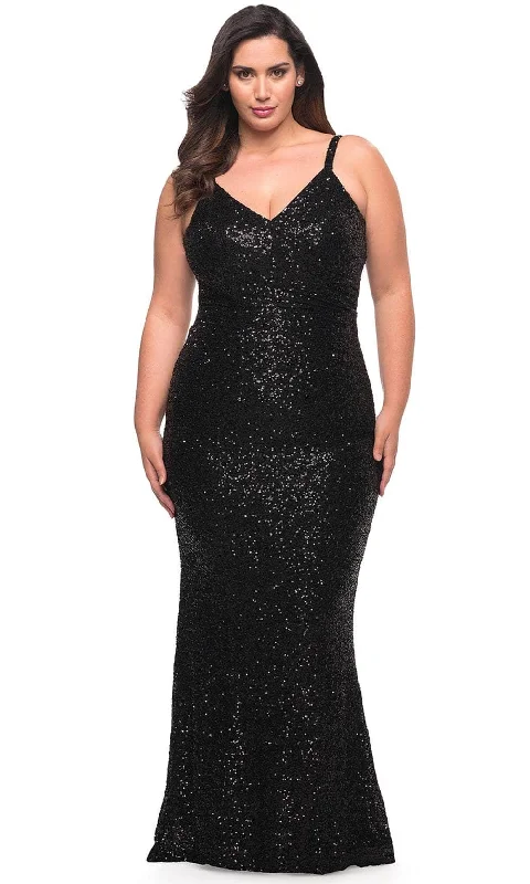 La Femme 29546 - Shimmering Sleeveless Evening Dress Pleated Skirt Elegant