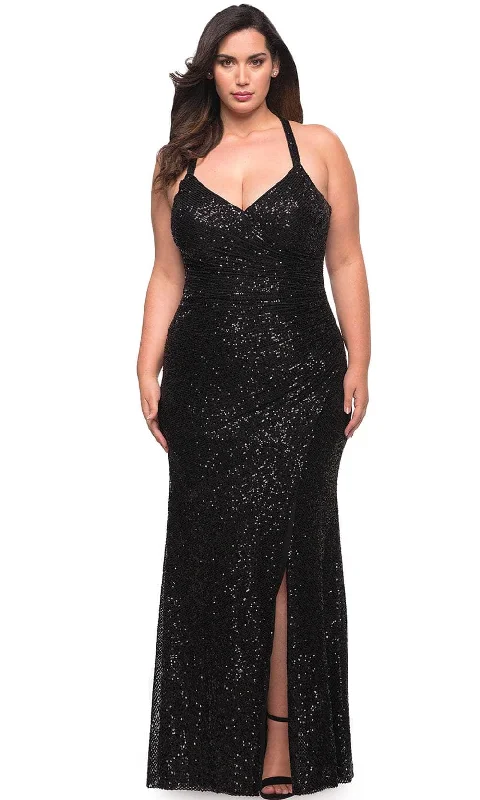 La Femme 29579 - Sparkling Halter Evening Dress Tunics Luxurious high-end