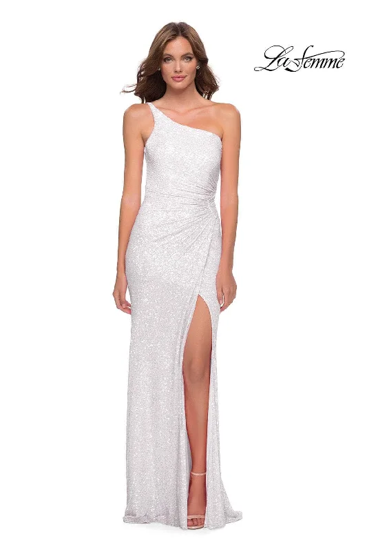 La Femme 29962SC - One Shoulder Sequin Evening Dress Tunics Winter warm