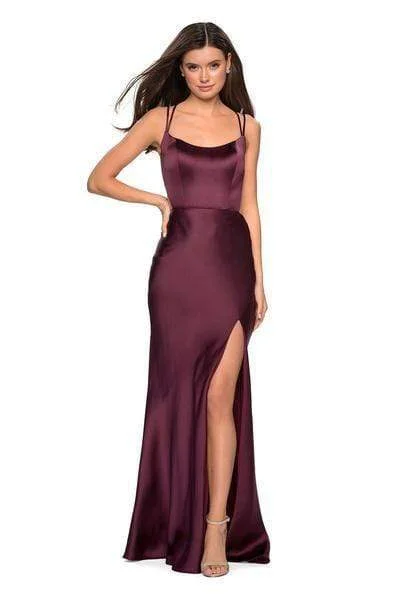 La Femme - Strappy Scoop Evening Dress with Slit 27010 Tunics Favorite customer