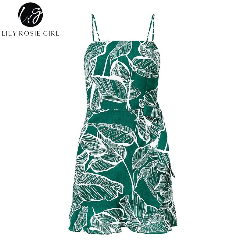 Lily Rosie Girl Print Ruffles Boho Summer Dress Spaghetti Strap Leaf White Party Dress Bow Short Sexy Women Dress Vestidos Tunics Prom sequined Lily Rosie Girl Print Ruffles Boho Summer Dress Spaghetti Strap Leaf White Party Dress Bow Short Sexy Women Dress Vestidos Tunics Prom sequined