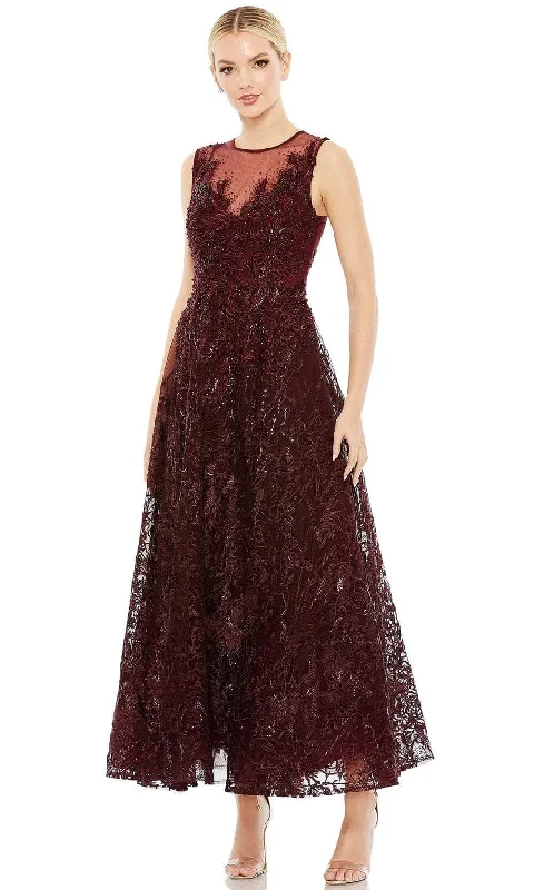 Mac Duggal 20421 - Beaded Lace A-Line Evening Dress Satin Halter Glamorous