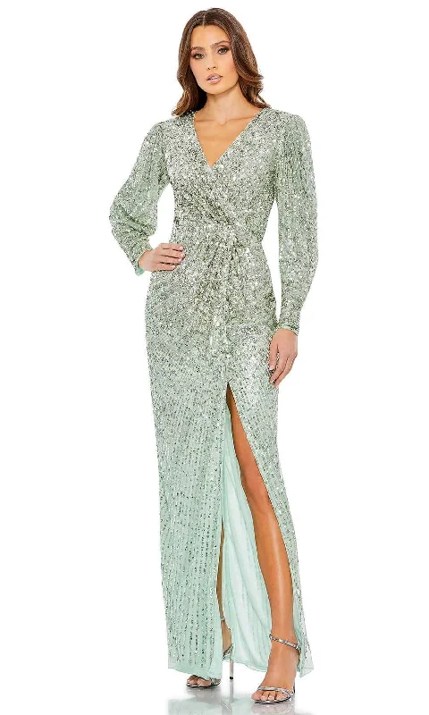 Mac Duggal 5638 - Sequin Long Sleeve Evening Dress Pencil Length Work