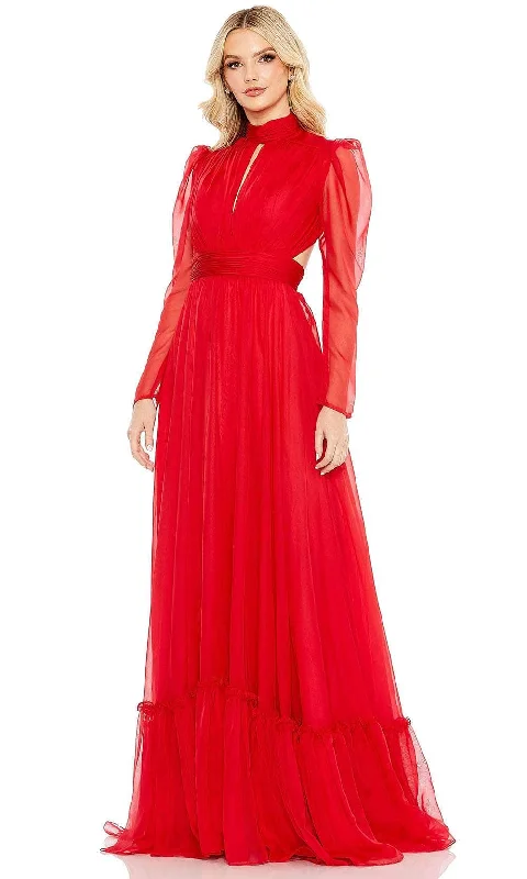 Mac Duggal 68400 - High Neck A-Line Evening Dress empire Waist empire