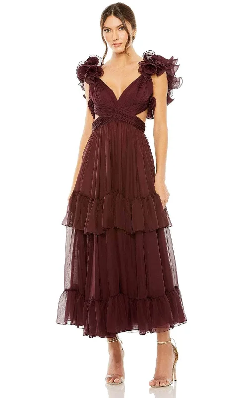 Mac Duggal 68643 - Crisscross Tiered Evening Dress Halter Neckline Beach