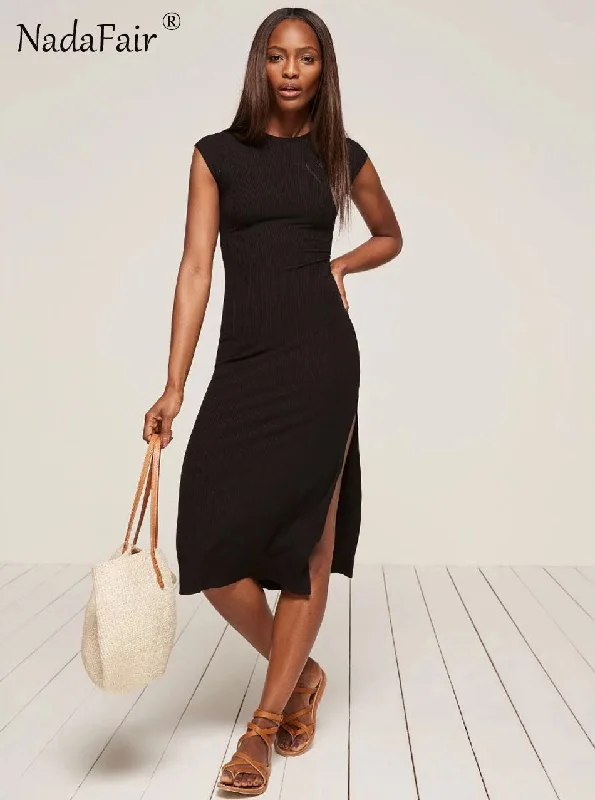 95% Cotton Knitted Short Sleeve High Split Sexy Club Bodycon Party Dress Women Summer Red Black Midi Dress Peplum Ruffle Cocktail 95% Cotton Knitted Short Sleeve High Split Sexy Club Bodycon Party Dress Women Summer Red Black Midi Dress Peplum Ruffle Cocktail