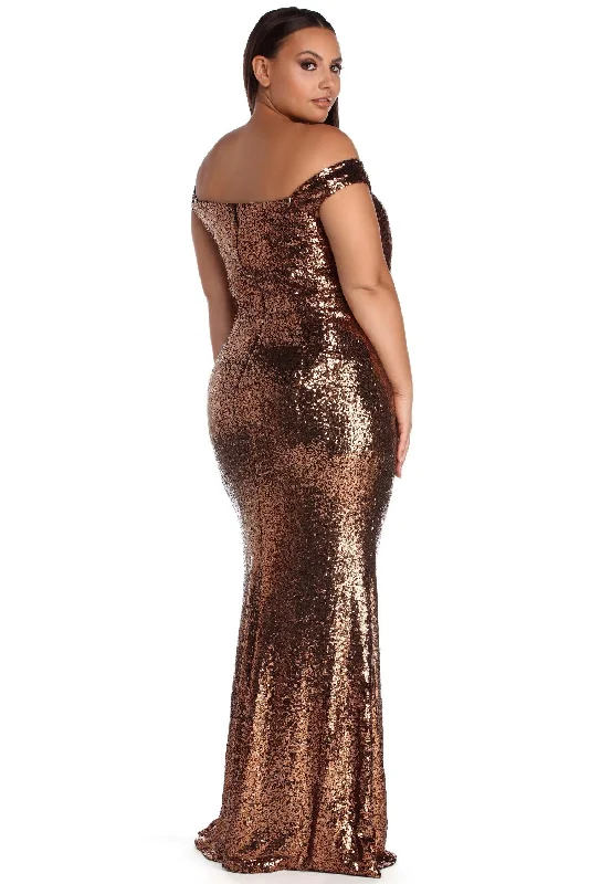 Plus Evanna Evening Dress Cowl Neckline Elegant