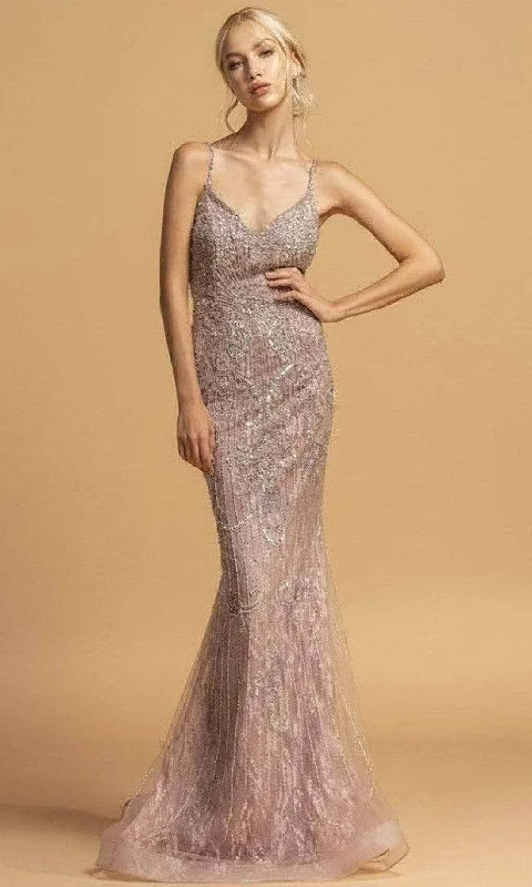 Trevi Collection - Beaded Mermaid Evening Dress L2230 Tunics Corduroy durable