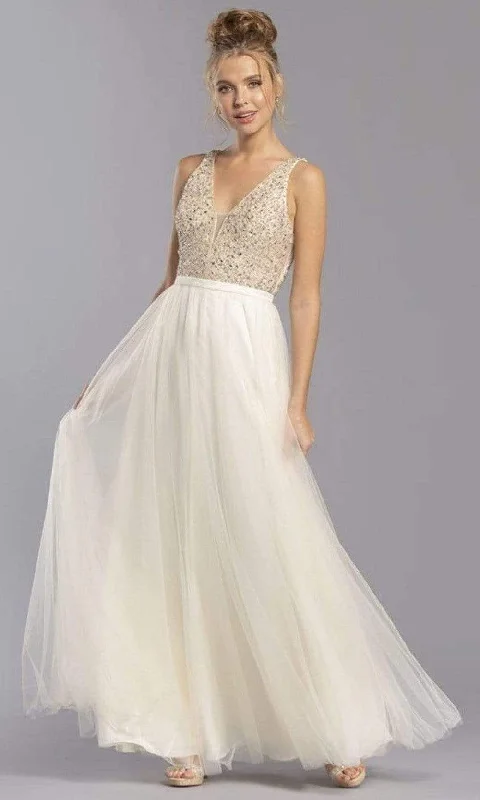 Trevi Collection - L2247 Beaded Full Length Evening Dress Tunics Canvas sturdy