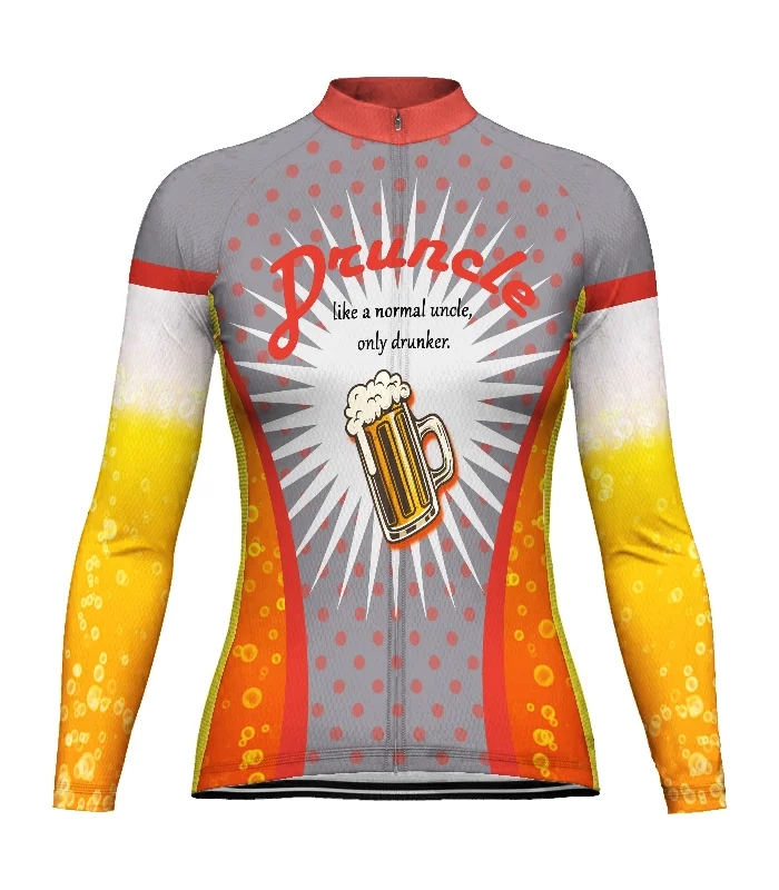 Beer Long Sleeve Cycling Jersey for Women Ash Gray Jersey Tee