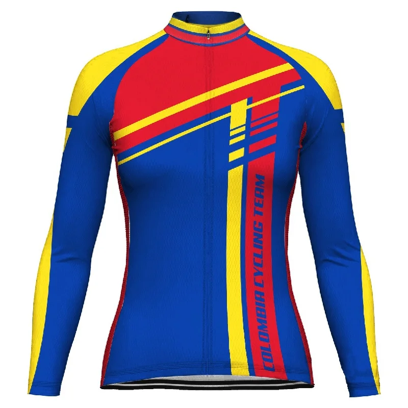 Colombian Long Sleeve Cycling Jersey for Women Summer Jersey Tee