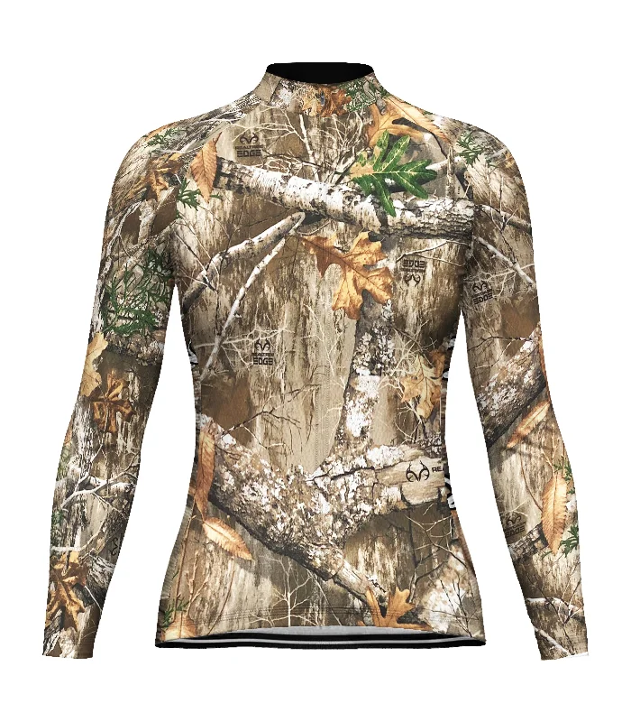 Customized Camo Long Sleeve Cycling Jersey for Women Dark Color Jersey Shirt