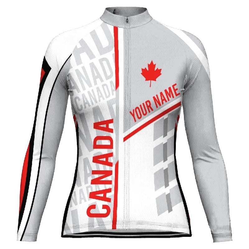 Customized Canada Long Sleeve Cycling Jersey for Women Soft Jersey Shirt