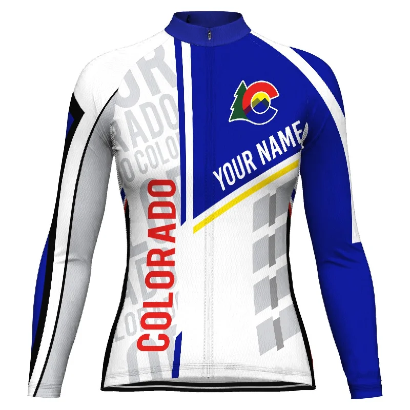 Customized Colorado Long Sleeve Cycling Jersey for Women Boat Neck Jersey Shirt