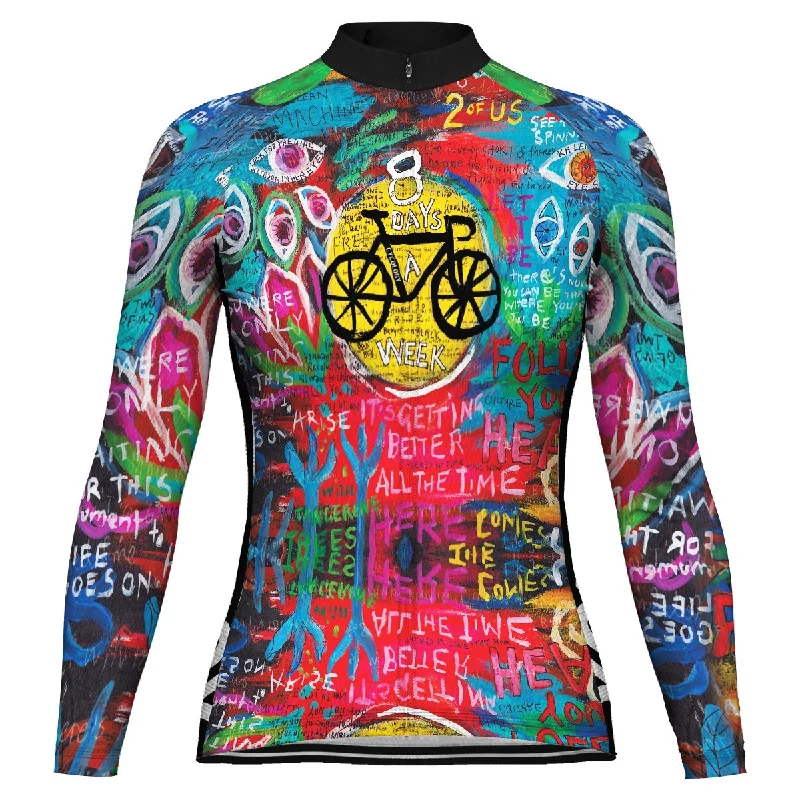 Customized Colorful Long Sleeve Cycling Jersey for Women Travel Jersey Tee