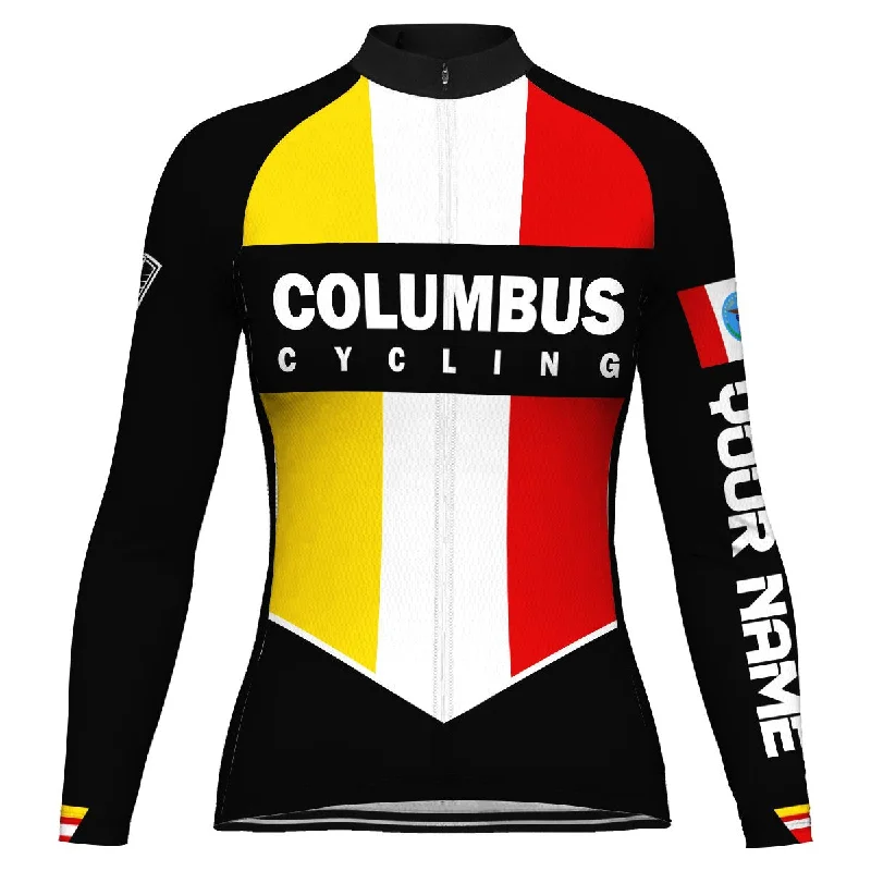 Customized Columbus Long Sleeve Cycling Jersey for Women Autumn Jersey Shirt