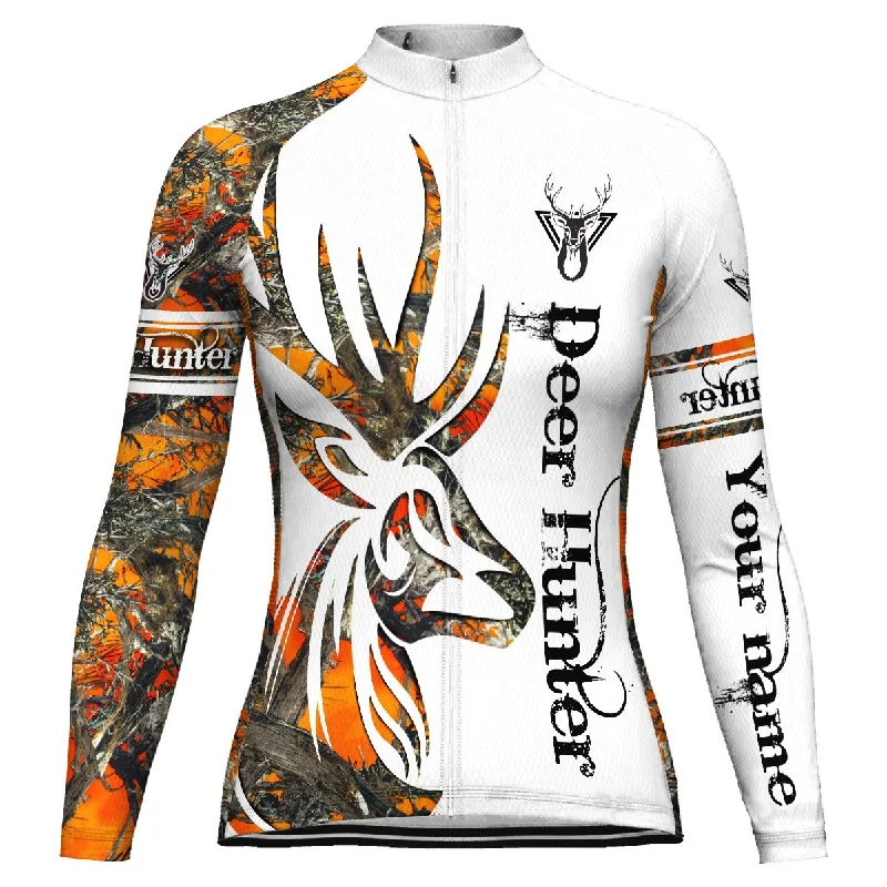 Customized Deer Long Sleeve Cycling Jersey for Women Ribbed Jersey Tee