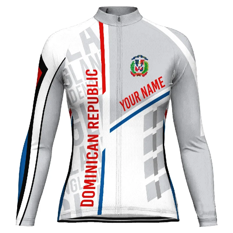 Customized Dominican Long Sleeve Cycling Jersey for Women Luxury Jersey Tee