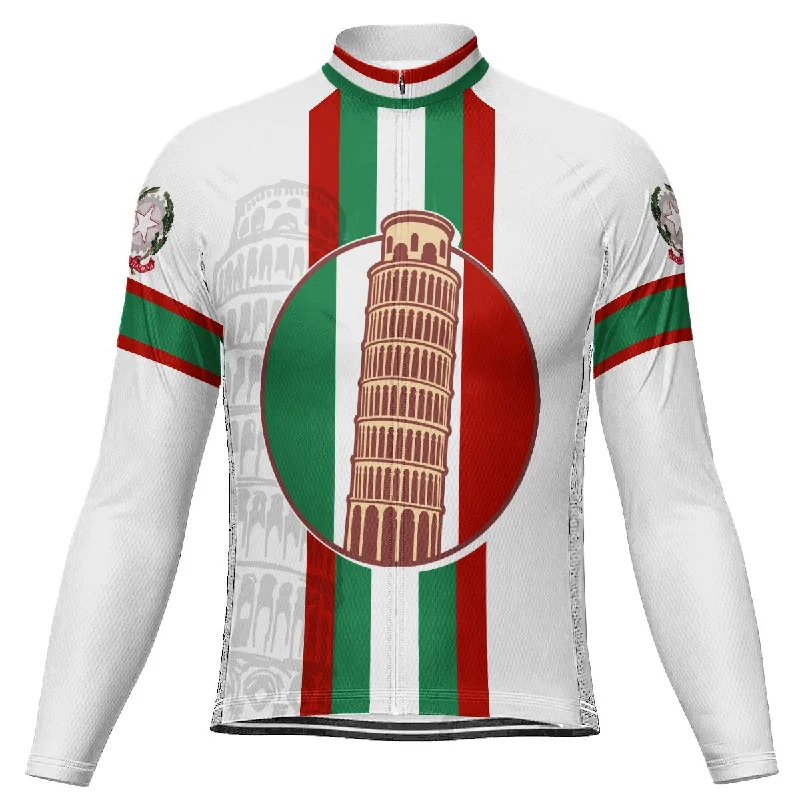 Customized Italia Long Sleeve Cycling Jersey for Men Textured Jersey Blouse