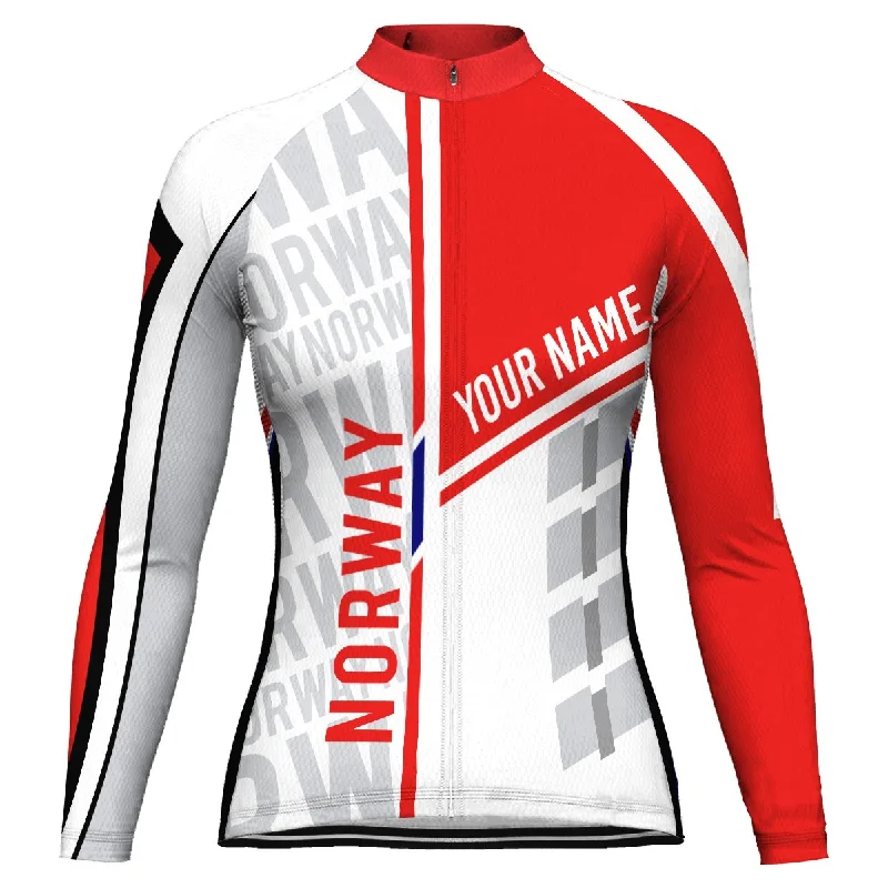 Customized Norway Long Sleeve Cycling Jersey for Women Spring Jersey Blouse