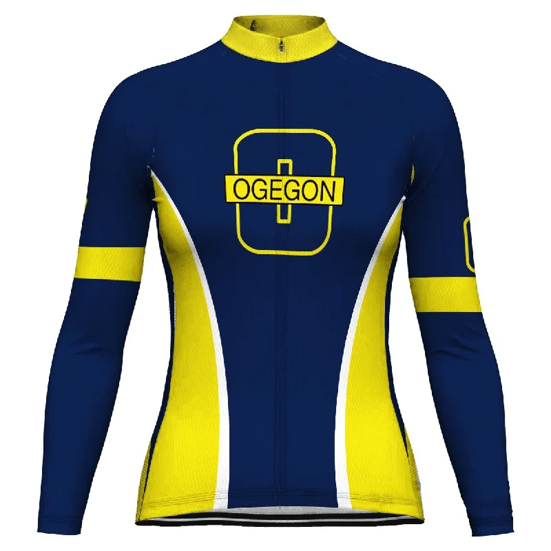 Customized Oregon Long Sleeve Cycling Jersey for Women Animal Print Jersey Tee