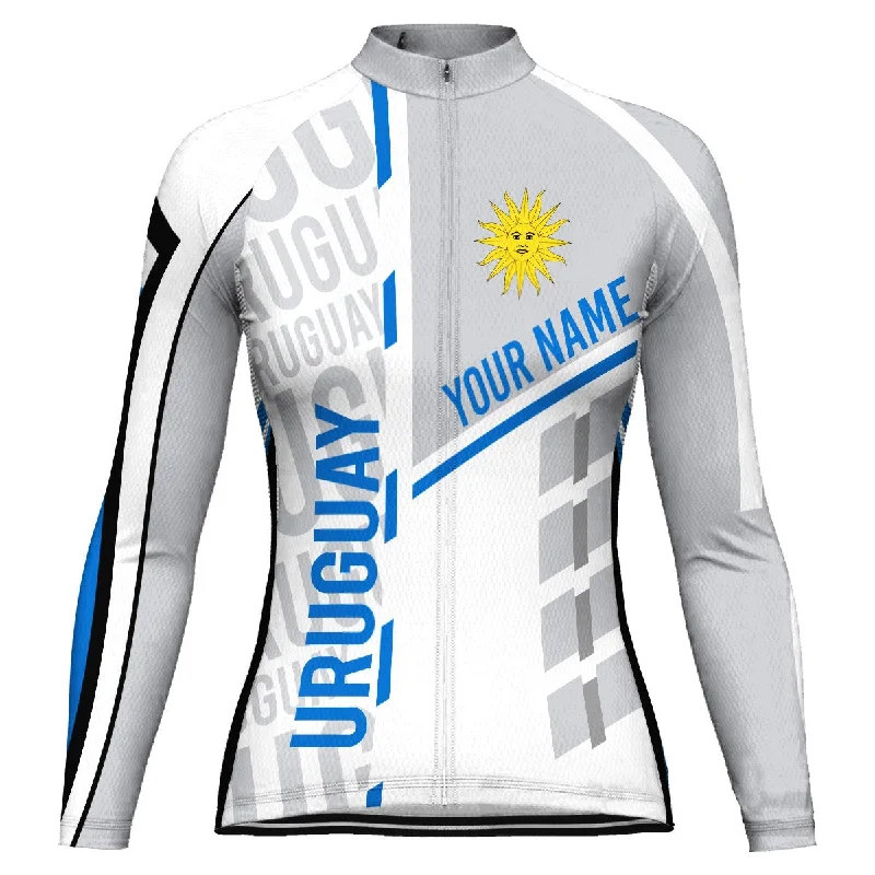 Customized Uruguay Long Sleeve Cycling Jersey for Women Long Sleeve Jersey Tee