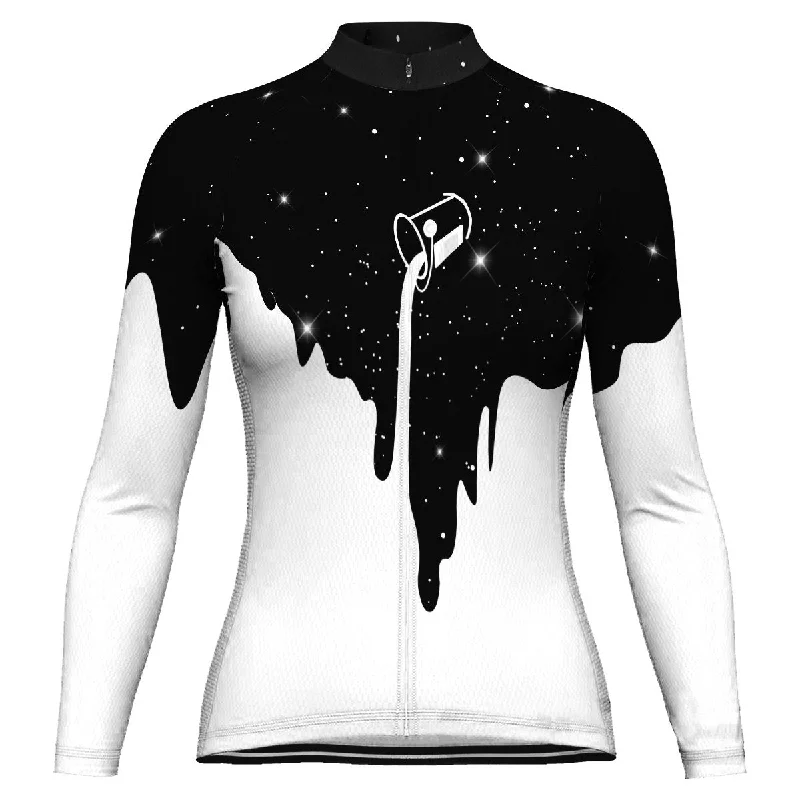 Galaxy Long Sleeve Cycling Jersey for Women Warm Jersey Shirt