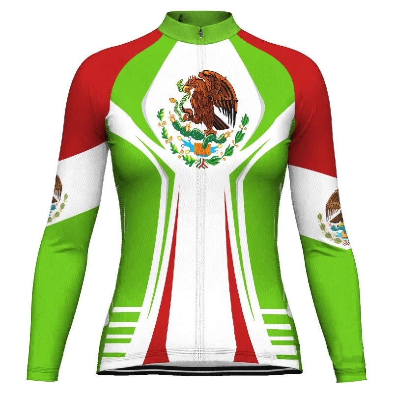 Mexico Long Sleeve Cycling Jersey for Women Cotton Jersey Tee